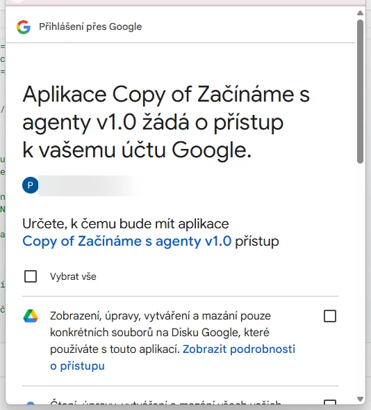 Firemní účet: rovnou seznam oprávnění bez varování